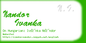 nandor ivanka business card